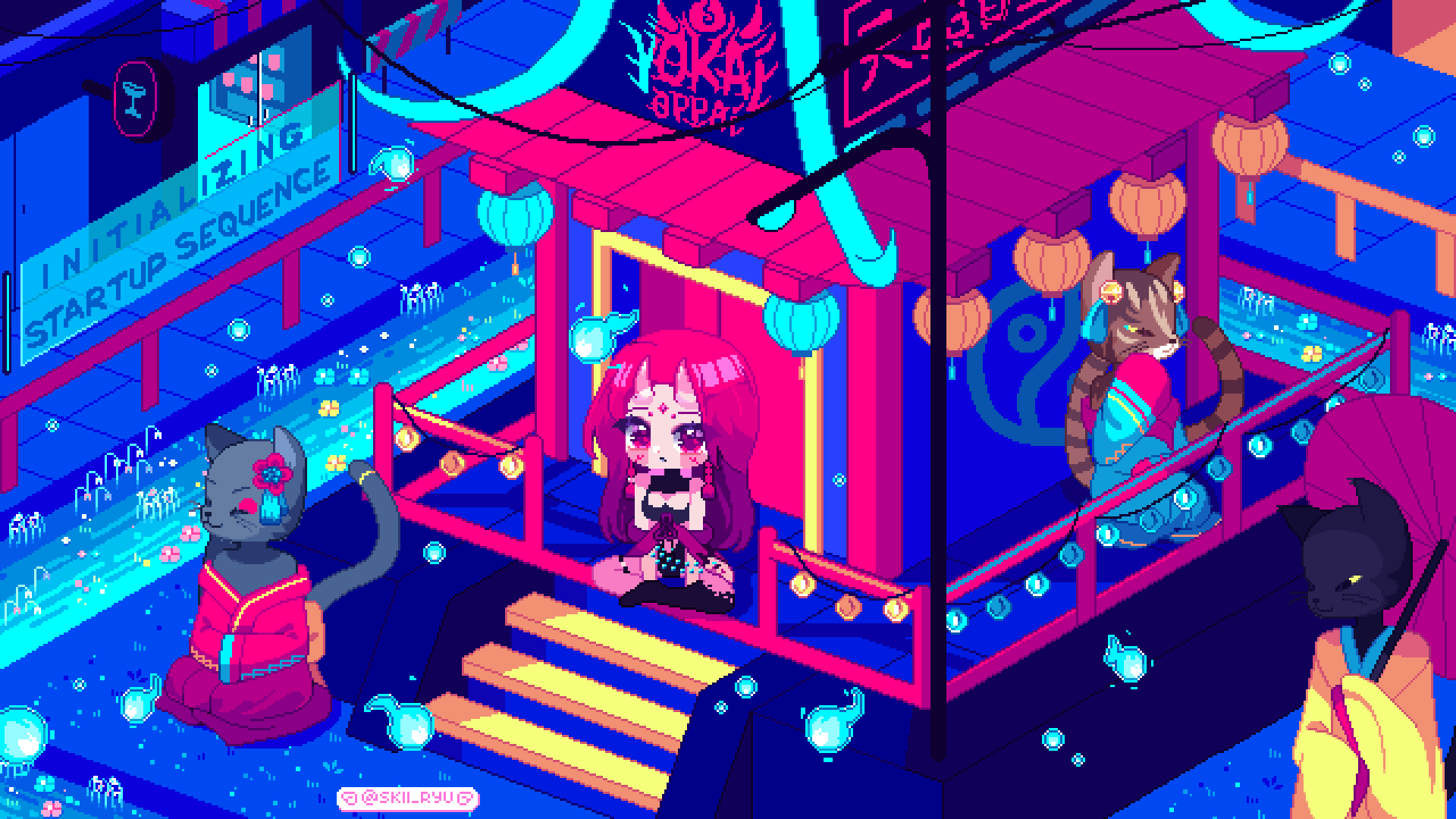 "Starting Soon" scene for streamer Yokai